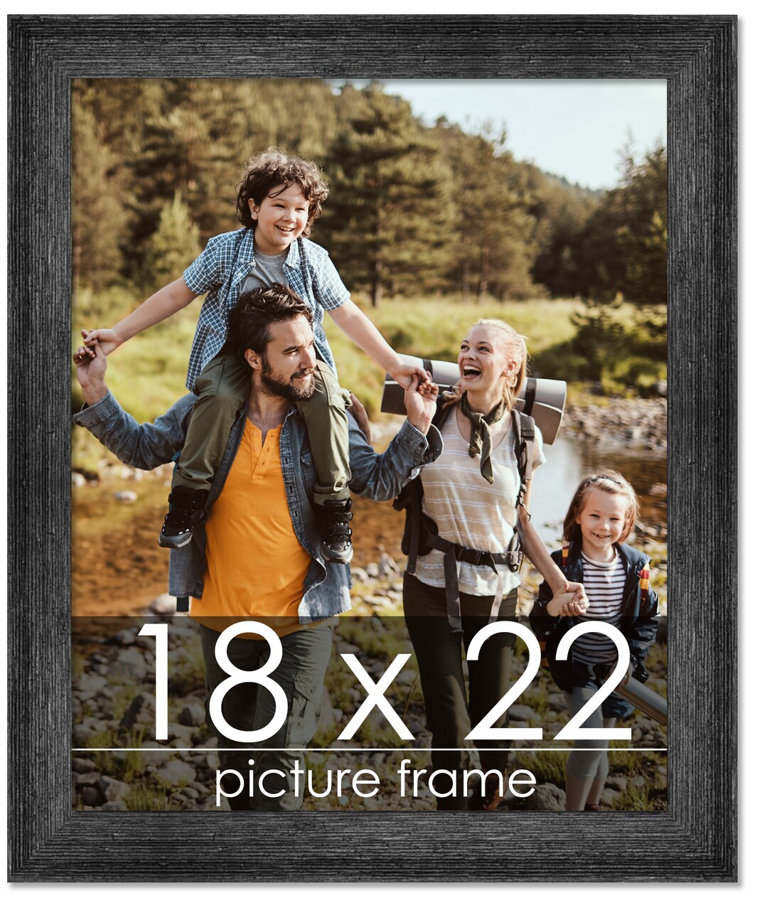 18x22 Wide Barnwood Picture Frame with UV-Resistant Acrylic & Acid Free Backing, Available in 6 Paint Finishes - Grey, Brown, White, and Black